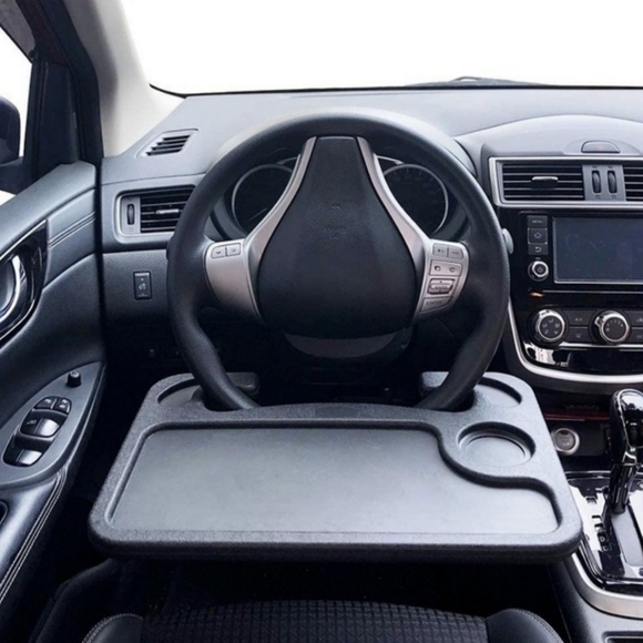 Trading car Eating/Laptop Steering Wheel Desk (Black, 16.5"x11") - Picture 3 of 9